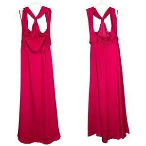Banana Republic Monogram 100% Silk Maxi Dress Gown Pink Red Size 6 Wedding